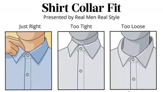 تناسب یقه پیراهن مردانه چگونه است؟