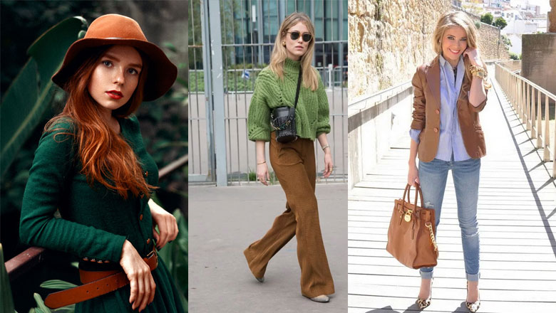 رنگ قهوه‌ای با رنگ‌های سرد